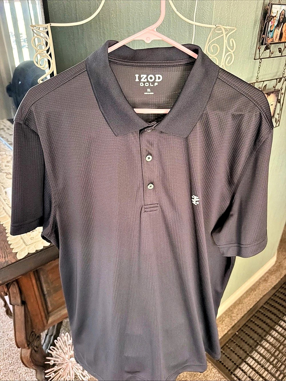 Izod Golf Black Polo Shirt W/Swingflex Stretch Size XL Excellent